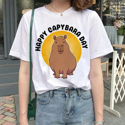 Playera Vintage Capibara para Mujer - Diseño Cartoon Adorable - Image 20