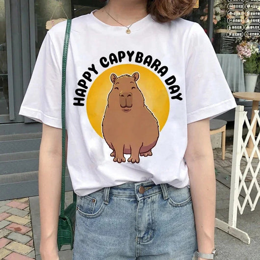 Playera Vintage Capibara para Mujer - Diseño Cartoon Adorable - Image 20