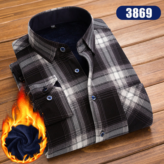 Camisa Cuadriculada Térmica para Hombre Talla Grande - Image 12