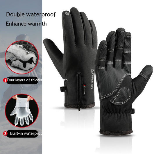 Guantes de Invierno Impermeables con Cierre y Pantalla Táctil