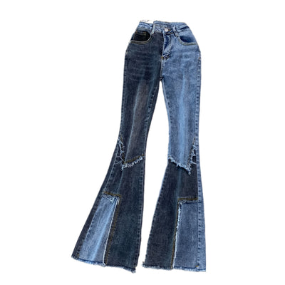 Pantalones Flare Vintage de Talle Alto con Borde Crudo - Image 3