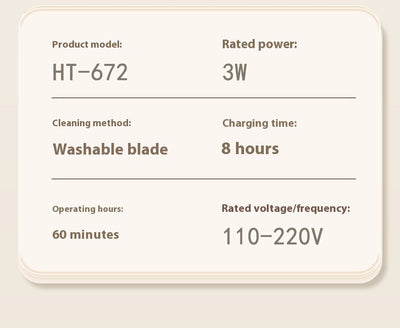 Afeitadora Eléctrica 3 en 1 Recíproca con Cortapelo Integrado - Image 10