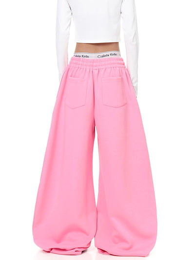 Pantalones Deportivos Anchos con Estampado de Letras para Mujer - Image 5