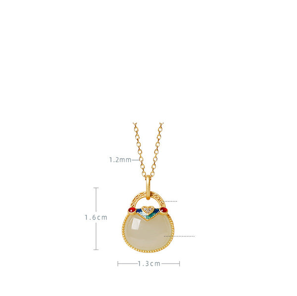 Colgante de Plata Esterlina con Jade Hetian para Mujer - Little Silversmith - Image 3