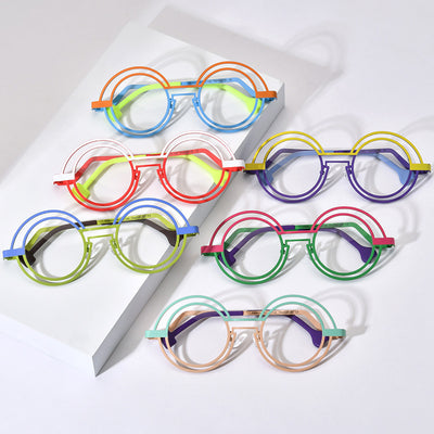 Gafas Redondas de Titanio Puro Ultraligeras Multicolor