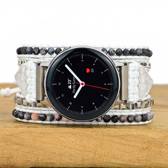 Pulsera Reloj Tejida Bohemia con Cuerda de Cera