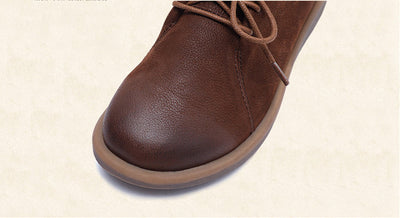 Zapatos de Cuero Estilo Retro con Cordones y Punta Redonda - Image 13