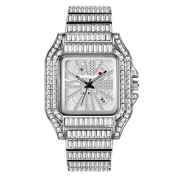 Reloj de Cuarzo Hip Hop con Diamantes Completos y Carátula Grande para Hombre - Image 4
