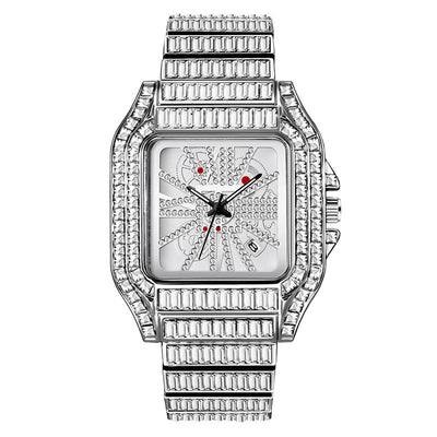 Reloj de Cuarzo Hip Hop con Diamantes Completos y Carátula Grande para Hombre - Image 4
