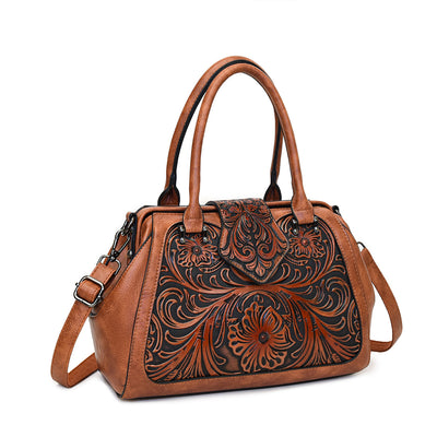 Bolso de Cuero Artesanal Tallado para Mujer con Diseño Asimétrico - Image 12