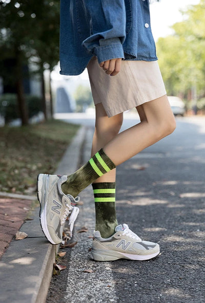 Calcetines para Parejas Tubo Alto Otoño Invierno con Diseño de Rayas - Image 15
