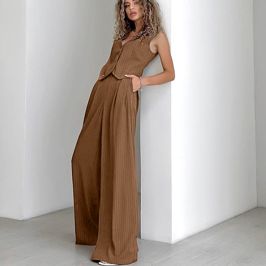 Chaleco V-Neck con Tirantes Anchos - Traje Casual Versátil
