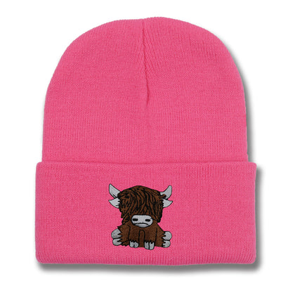 Gorro de Lana Tejido con Diseño de Yak Peludo - Abrigo Otoño e Invierno - Image 3