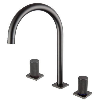 Juego de Grifo Tres Orificios en Cobre Gunmetal para Agua Caliente y Fría - Image 11