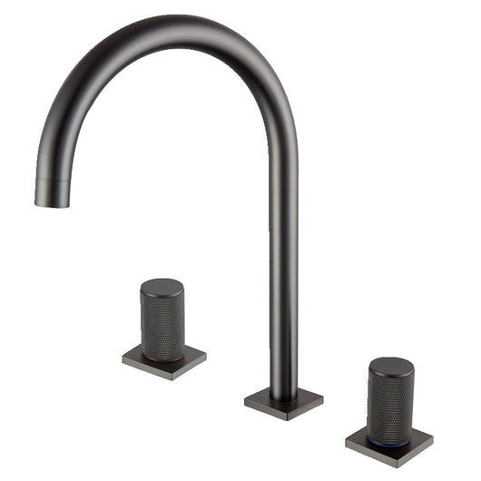 Juego de Grifo Tres Orificios en Cobre Gunmetal para Agua Caliente y Fría - Image 11