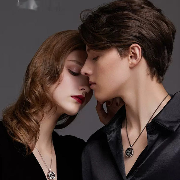 Collar de Pareja Ágata Sol y Luna con Control Remoto Inteligente