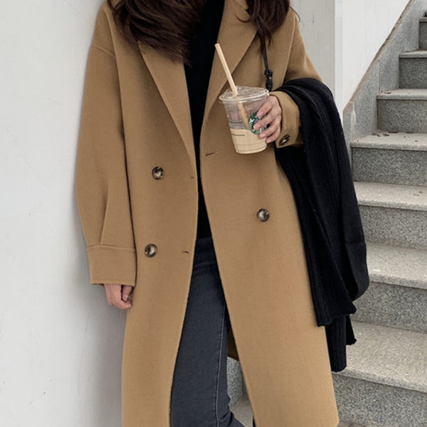 Abrigo de Lana Midi Mujer Acolchado Talla Pequeña