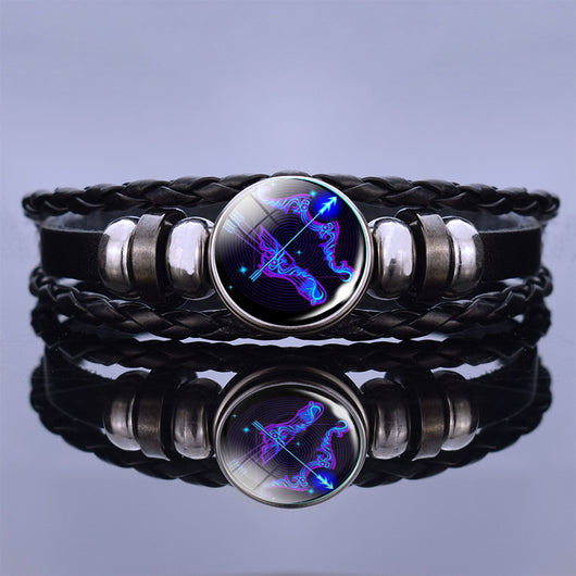 Pulsera de Pareja Constelaciones Luminosas - Cuero Negro - Image 9