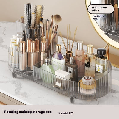 Organizador de Cosméticos Giratorio Grande con Espejo - Almacenamiento Acrílico Transparente - Image 6