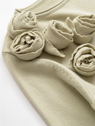 Suéter de Punto para Mujer con Cuello Redondo y Detalles Florales - Image 10