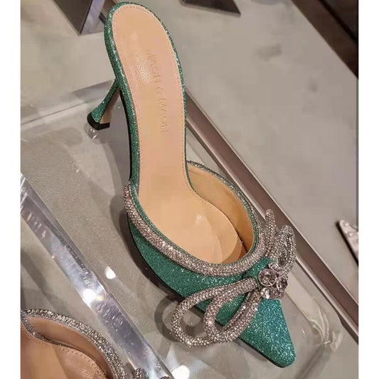 Pantuflas Stiletto Elegantes de Malla Abierta Talla Grande