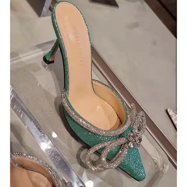 Pantuflas Stiletto Elegantes de Malla Abierta Talla Grande