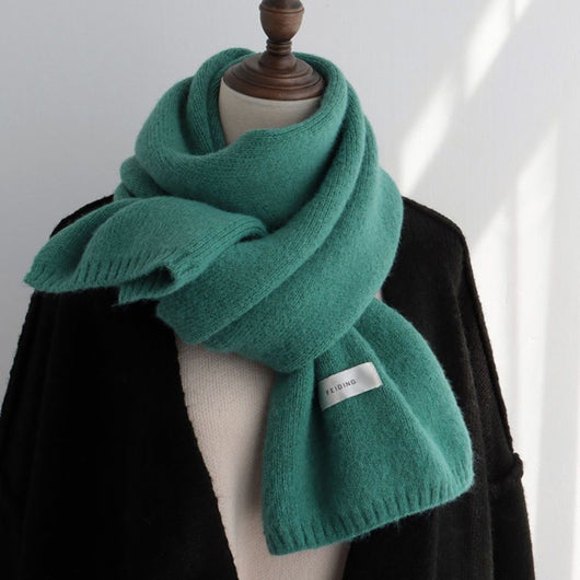 Bufanda Cálida de Color Liso para Mujer - Otoño e Invierno - Image 12