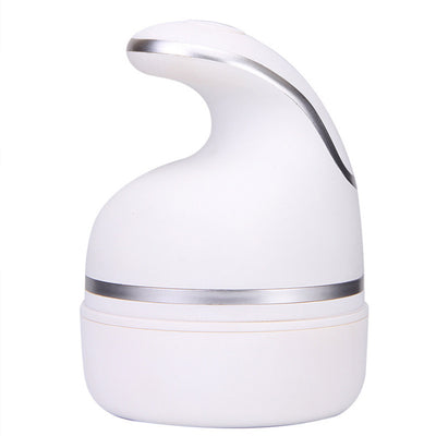 White electric pet head massager with silver accents, featuring a curved handle for comfortable grip. - Image 8