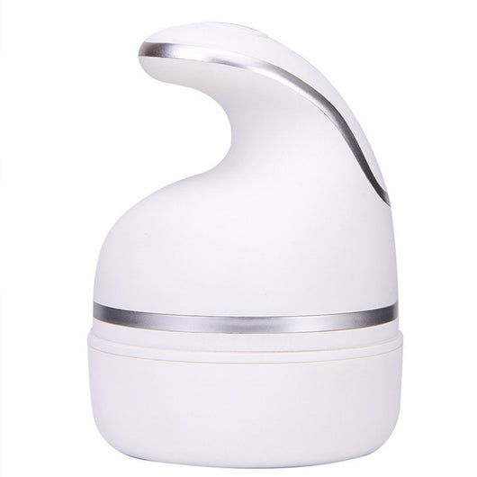 White electric pet head massager with silver accents, featuring a curved handle for comfortable grip. - Image 8