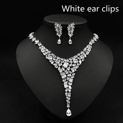 Conjunto de Collar y Aretes de Circonita Colorida para Novia - Image 6