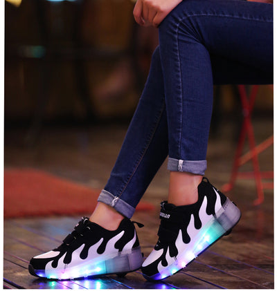 Patines Heelys con Ruedas Simples y Dobles con Luces LED para Otoño e Invierno - Image 11