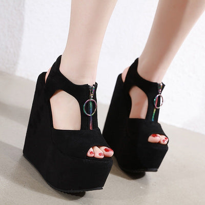 Sandalias Cuña Plataforma con Cierre de Cremallera para Mujer - Image 5