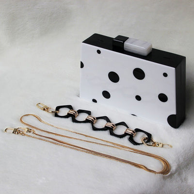 Bolso de Noche Elegante con Lunares Blanco y Negro - Estilo Europeo - Image 13