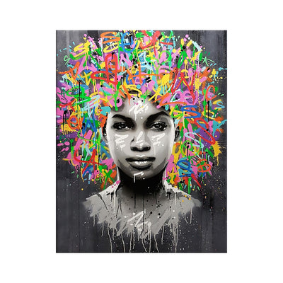 Cuadro Abstracto Chica Africana - Arte Graffiti Moderno para el Hogar - Image 9