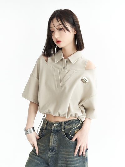 Camiseta Mujer Cuello Solapa Falsa Manga Corta - Image 8