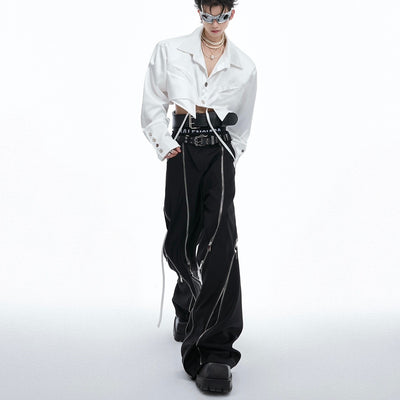 Pantalones Casuales Holgados con Drapeado para Hombre