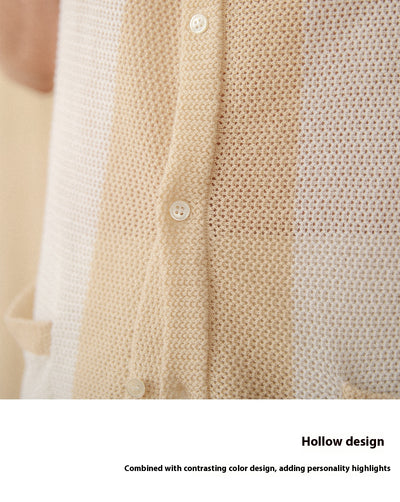 Cardigan Tejido Hueco de Algodón y Lino con Solapa de Manga Corta - Image 13