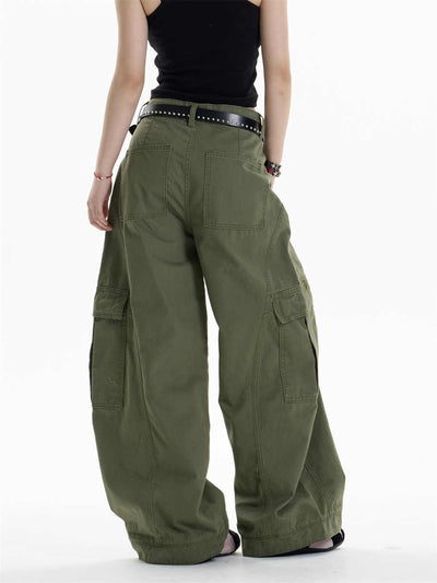Pantalones Overol Cargo Mujer Cintura Alta Pierna Ancha Bolsillos Múltiples - Image 6