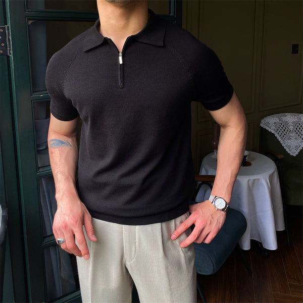 Camiseta Casual Vintage con Cuello Solapa - Corte Slim para Hombre - Image 4