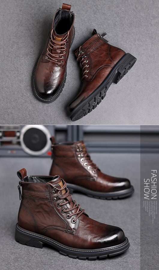 Botas de Trabajo Estilo Británico en Cuero - Calzado Profesional Versátil - Image 31