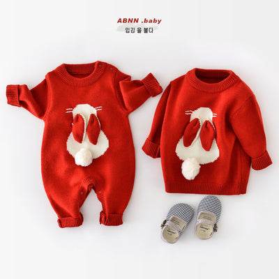 Mameluco Tejido Otoño Invierno Bebé Diseño Conejito Cartoon