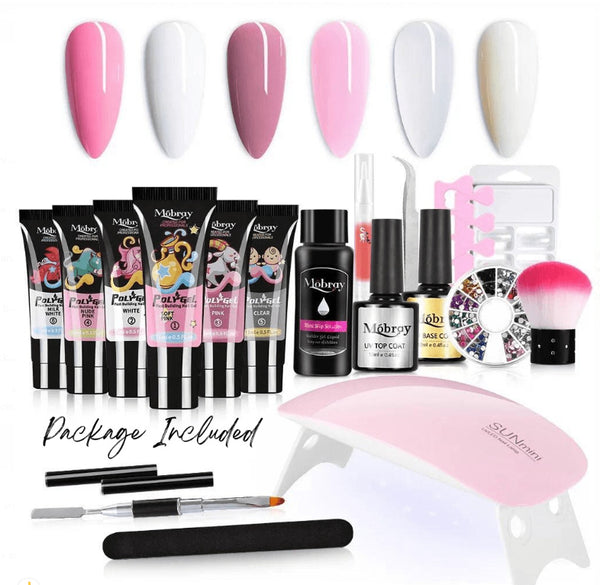 Kit de Gel para Extensión de Uñas con Cristales