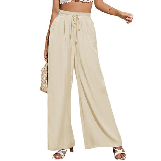Pantalones Anchos de Talle Alto con Cintura Elástica Ajustable - Image 4