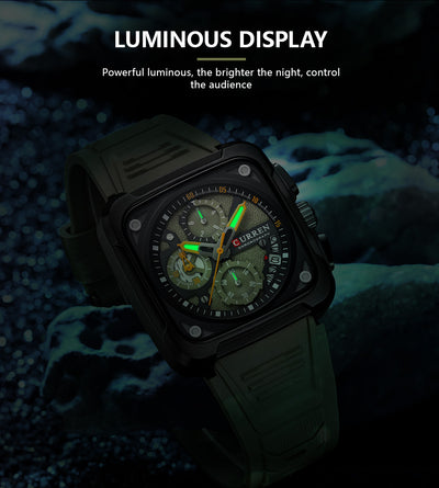 Reloj de Pulsera Cuadrado Multifunción con Seis Agujas para Hombre - Image 17