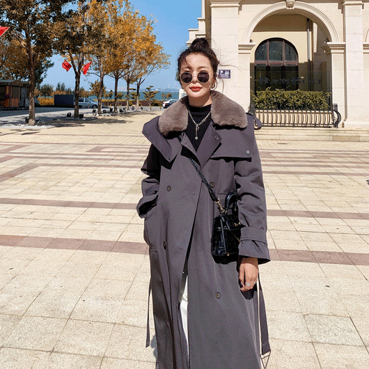 Abrigo Largo Oversized de Invierno con Costuras Decorativas para Mujer - Image 12