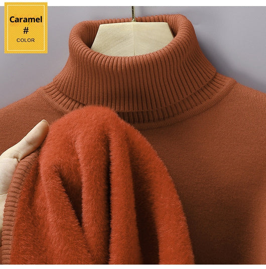 Suéter Cuello Alto Tejido Liso para Hombre con Detalles de Piel - Image 23