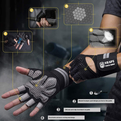 Guantes de Gimnasio para Levantamiento de Pesas Unisex Antideslizantes - Image 3