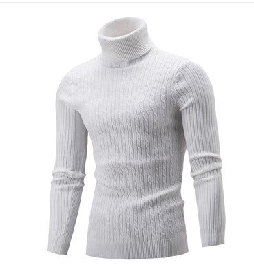 Suéter de Invierno para Hombre Cuello Alto Solido Tide - Image 19