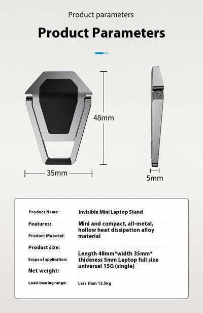 Soporte Plegable Invisible para Laptop en Aluminio Ultraportátil - Image 13