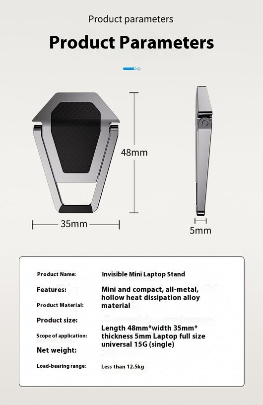 Soporte Plegable Invisible para Laptop en Aluminio Ultraportátil - Image 13